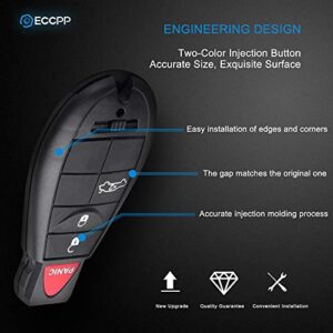 ECCPP Uncut Ignition Key Fob 4 Buttons 433MHz Key Remote fit for Antitheft Keyless Entry Systems 2012 for Dodge Key Remote M3N5WY783X (Pack of 1)