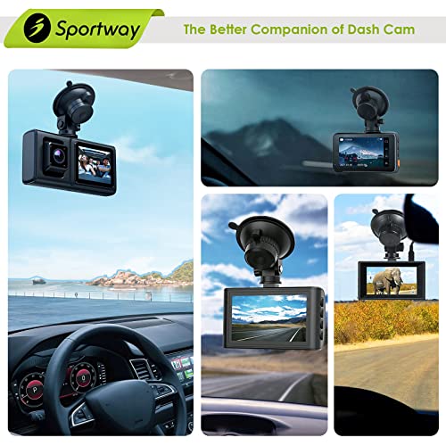 Sportway S504 Suction Cup Dash Cam Mount Holder (5th Gen) with 4pcs 360 Rotating Joints for Apeman Ssontong Biuone iZEEKER HaHoco and Most Other Car Dash Cameras