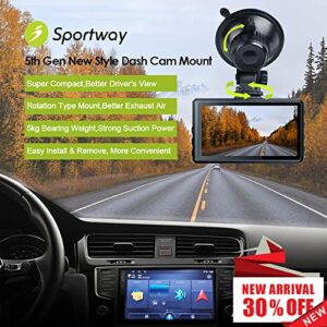 Sportway S504 Suction Cup Dash Cam Mount Holder (5th Gen) with 4pcs 360 Rotating Joints for Apeman Ssontong Biuone iZEEKER HaHoco and Most Other Car Dash Cameras