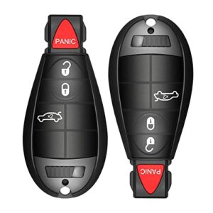 4 button key fob fit for chrysler 300 2008-2011/ dodge durango 2008-2013, challenger 2008-2014, journey 2009-2013, charger 2008-2012, grand caravan 2008-2014 for fcc: m3n5wy783x iyz-c01c (set of 2)