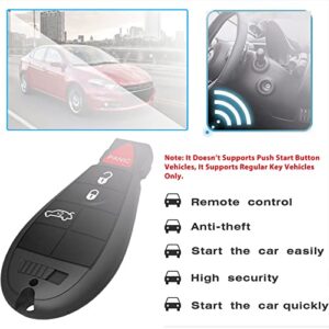 4 Button Key Fob fit for Chrysler 300 2008-2011/ Dodge Durango 2008-2013, Challenger 2008-2014, Journey 2009-2013, Charger 2008-2012, Grand Caravan 2008-2014 for FCC: M3N5WY783X IYZ-C01C (Set of 2)