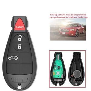 4 Button Key Fob fit for Chrysler 300 2008-2011/ Dodge Durango 2008-2013, Challenger 2008-2014, Journey 2009-2013, Charger 2008-2012, Grand Caravan 2008-2014 for FCC: M3N5WY783X IYZ-C01C (Set of 2)