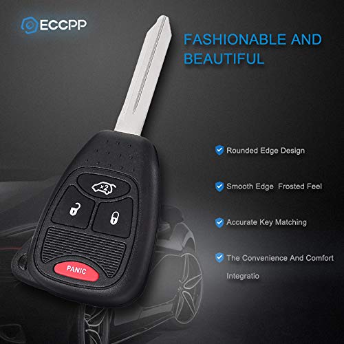 ECCPP 2X New Replacement Remote Car Key Fob Combo 4-Button Uncut for Chrysler Dodge Jeep OHT692427AA, OHT692713AA