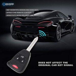 ECCPP 2X New Replacement Remote Car Key Fob Combo 4-Button Uncut for Chrysler Dodge Jeep OHT692427AA, OHT692713AA