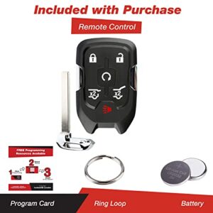 KeylessOption Keyless Entry Remote Start Smart Car Prox Key Fob W/ Key for 15-19 Chevy Tahoe Suburban, 15-20 GMC Yukon XL HYQ1AA