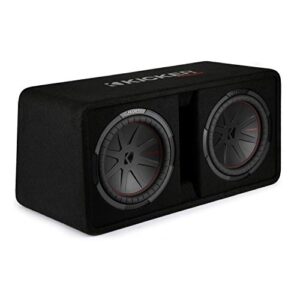 kicker compr 12″(30cm) dual subwoofers in vented encl, 2ohm, rohs compliant