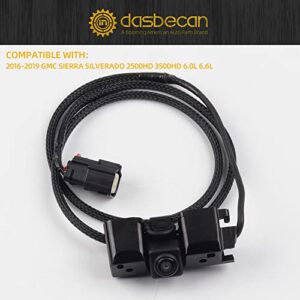 Dasbecan Rear View Reversing Backup Camera Compatible with 8-Pin Chevrolet Silverado GMC Sierra 2500HD 3500HD 2016-2019 6.0L 6.6L V8 Replaces# 84079952 23244435