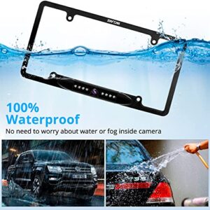 License Plate Backup Camera, Ultra HD Back up Camera with 8 Upgraded IR Night Vision Lights, 170° Wide View Angle Waterproof Shockproof Rear View Camera for Universal Cars, SUV, Trucks, RV and More