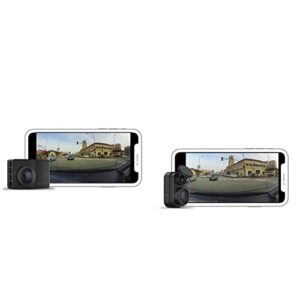 garmin dash cam 67w, 1440p and extra-wide 180-degree fov & dash cam mini 2, tiny size, 1080p and 140-degree fov, monitor your vehicle while away w/ new connected features, voice control