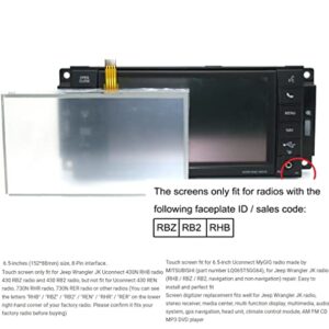 YuYue Electronic Navigation Touch Screen Digitizer ForChrysler/Dodge/Jeep Radio 6.5-inch LCD Display Audio System Stereo Digital Media Receiver Glass Panel Repair(RB2/RHB)