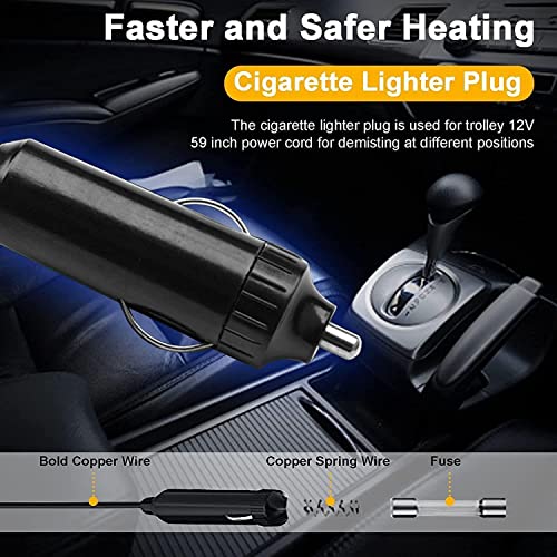 Car Heater, Car Heater Defroster Fans with Heating & Cooling Modes for 2 in 1 Fast Heating, 12V 150W Defrost Defogger with Plug in Cigarette Lighter, Window Defroster for Car