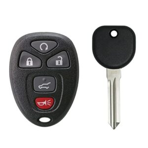 keyless2go replacement for new keyless entry 5 button remote start car key fob for select vehicles with new uncut transponder ignition car key circle plus b111