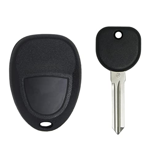 Keyless2Go Replacement for New Keyless Entry 5 Button Remote Start Car Key Fob for Select Vehicles with New Uncut Transponder Ignition Car Key Circle Plus B111