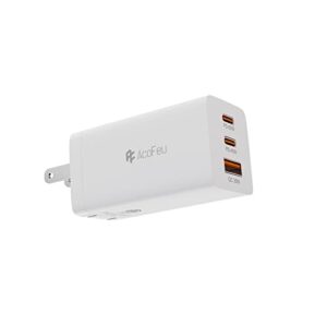 acofeu 65w usb c charger block, 3 ports fast foldable wall charger for macbook air, iphone pro max, ipad pro, galaxy s22 ultra, switch, air pods & more