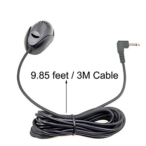 MICMXMO Car Microphone 2.5mm External Assembly Mic for Car Vehicle Head Unit Enabled Audio Stereo Radio Receiver GPS DVD, 3m Cable, Plug and Play