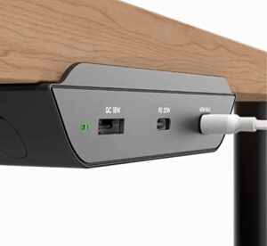 galvanox usb c under desk charging hub, mountable desktop power strip charger (50w) pd high-speed undermount multi port station (2 type c / 1 type a)(apple/android phones, tablets/ipads and macbooks)