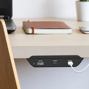 Galvanox USB C Under Desk Charging Hub, Mountable Desktop Power Strip Charger (50W) PD High-Speed Undermount Multi Port Station (2 Type C / 1 Type A)(Apple/Android Phones, Tablets/iPads and MacBooks)