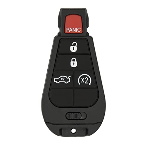 Keyless2Go Replacement for 5 Button Remote Key Chrysler Dodge IYZ-C01C 05026887 AK - with Durashell Technology