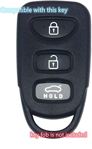 Silicone Smart Remote Key fob Cover case Compatible with Hyundai Accent Elantra Genesis Sonata Kia Forte Optima Rondo Sorento Spectra.Part Number：OSLOKA-310T 95430-2G201 (Black+Rose red)