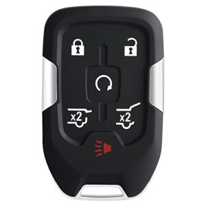 HelloAuto Key Fob for GMC Yukon/Yukon XL,Chevy Tahoe Suburban Key Remote 2015-2020 Self-Programmed Keyless Entry Smart Key Fob Cover (HYQ1AA) 6-Buttons