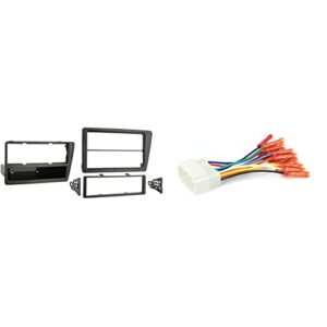 metra 99-7860 single/double din installation kit for 2002-2005 honda civic si & scosche ha08bcb compatible with select 1998-08 honda power/speaker connector/wire harness