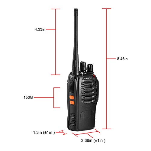 Walkie Talkie for Adults - ANSIOVON Long Range Walky Talky Rechargeable 16 Channels Two Way Radio- Flashlight - Earpiece - Rechargeable Li-ion Battery(Include) - 2 Pack.