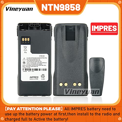 Vineyuan 7.5V 2100mAh Replacement Battery for Motorola NTN9815/A/AR/B NTN9858/A/AR/B/C XTS1500 XTS2500 PR1500 MT1500 Two Way Radio Battery(with IMPRES Function)