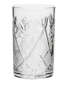 world gifts cut crystal drinking glass for hot/cold beverage fits russian metal glass holder podstakannik – ussr soviet glassware – 8.5 oz