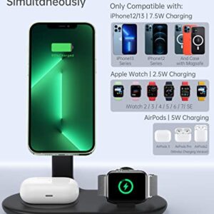 Magnetic Wireless Charging Stand with 20W PD Adapter, TERYTH 3 in 1 Wireless Charging Station Dock for iPhone 14, 13, 12, Pro, Pro Max, Mini, Apple Watch 7/SE/6/5/4/3/2, AirPods Pro/3 (Black)