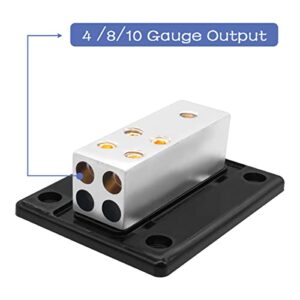 Seamaka 1x4 Gauge in to 4X 8/10 Gauge Out Power Distribution Block for Car Audio Splitter O-074