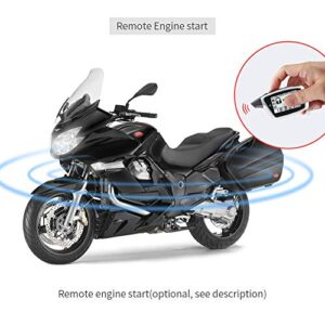 EASYGUARD EM212 2 Way Motorcycle Alarm System with LCD Pager Display Rechargeable Transmitter Built in Shock Sensor & Microwave Sensor Detecting DC12V