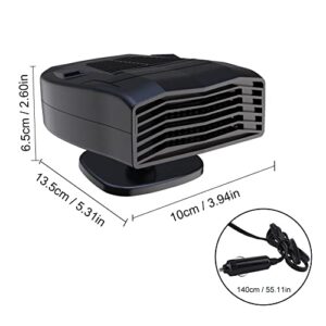 BOHISEN Car Heater Fan,12V Portable Car Heater 2 in 1 Heating Fan Fast Heating Defrost Defogger 360-Degree Rotatable Winter Heating Fan Car Windshield Defogger