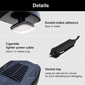 BOHISEN Car Heater Fan,12V Portable Car Heater 2 in 1 Heating Fan Fast Heating Defrost Defogger 360-Degree Rotatable Winter Heating Fan Car Windshield Defogger