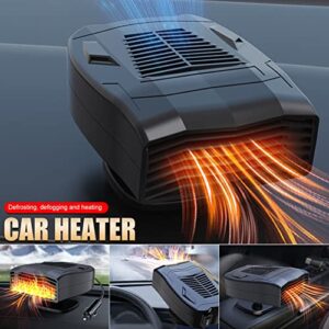 BOHISEN Car Heater Fan,12V Portable Car Heater 2 in 1 Heating Fan Fast Heating Defrost Defogger 360-Degree Rotatable Winter Heating Fan Car Windshield Defogger