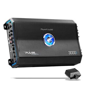 planet audio pl3000.1d pulse series car audio amplifier – 3000 high output, monoblock, class d, 1 ohm stable, low level inputs, low pass crossover, mosfet power supply, hook up to stereo and subwoofer