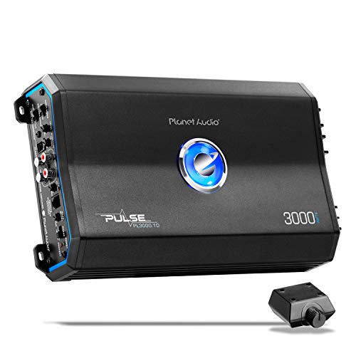 Planet Audio PL3000.1D Pulse Series Car Audio Amplifier – 3000 High Output, Monoblock, Class D, 1 Ohm Stable, Low Level Inputs, Low Pass Crossover, Mosfet Power Supply, Hook Up To Stereo and Subwoofer