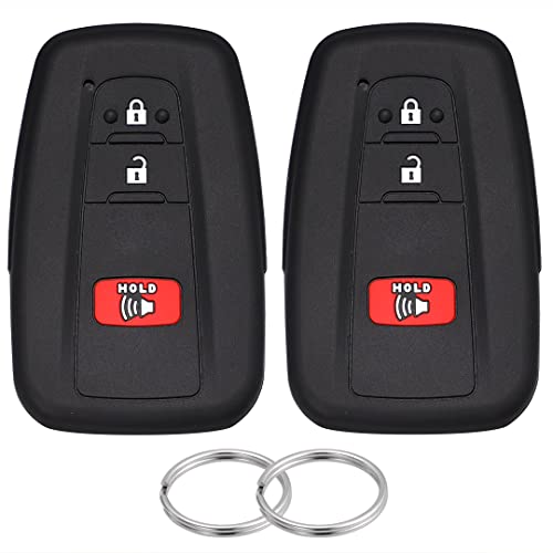 Lcyam Key Fob Cover Case for 2019-2022 Toyota Corolla Hatchback RAV4 XLE Prius 3 Button Smart Key , Black Black