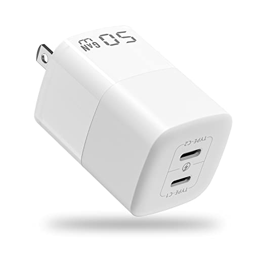 50W USB C Wall Charger, 2-Port GaN III Type C Charger, PPS 48W Fast Charging Block for iPhone 14/14 Plus/14 Pro/14 Pro Max/13/12/11, Galaxy, Pixel, iPad/iPad Mini and Laptops(Cable Not Included)