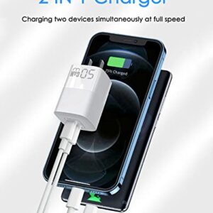 50W USB C Wall Charger, 2-Port GaN III Type C Charger, PPS 48W Fast Charging Block for iPhone 14/14 Plus/14 Pro/14 Pro Max/13/12/11, Galaxy, Pixel, iPad/iPad Mini and Laptops(Cable Not Included)