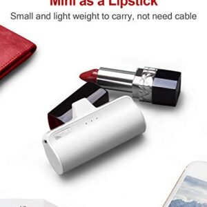 iWALK Mini Portable Charger for iPhone with Built in Cable, 3350mAh Compatible with iPhone 11 pro/Xs/XS Max/XR/X/8/7/6/Plus Airpods(2 Pack Pink and White)