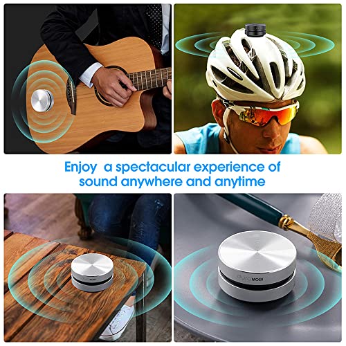 Mini Speaker,Leepesx 2 Packs Wirelessly BT Speaker Bone Conduction Speakers Mini Portable Loud Stereo Sound Built-in Mic Sound Box for Home,Outdoor,Travel,Silver