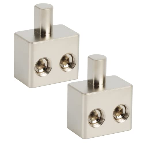 Koauto 1 Pair ​Dual Inputs 1/0 Gauge to 1/0 Gauge Car Audio Amp Input Reducers Left & Right, Brass with Chrome Finish