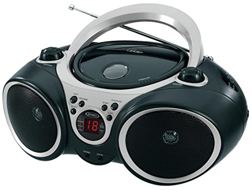 Jensen CD-490 Portable Sport Stereo CD Player with AM/FM Radio and Aux Line-in & Headphone Jack (Silver)