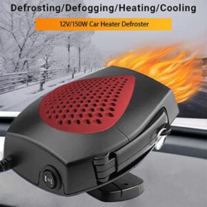 Portable Car Heater Fan,12V 150W Car Fast Heating Defrost Defogger Space Automobile Windscreen Fan Heater Cooling Fan Plug in Cigarette Lighter