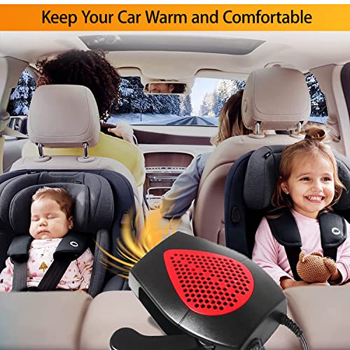 Portable Car Heater Fan,12V 150W Car Fast Heating Defrost Defogger Space Automobile Windscreen Fan Heater Cooling Fan Plug in Cigarette Lighter