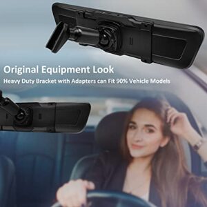 URVOLAX OEM 12" Mirror Dash Cam Voice Control,Car Backup Rear View Mirror Camera with Detached Front Lens,1296P Full HD Digital Rearview Dual Split Screen,Night Vision,Parking Assist,GPS