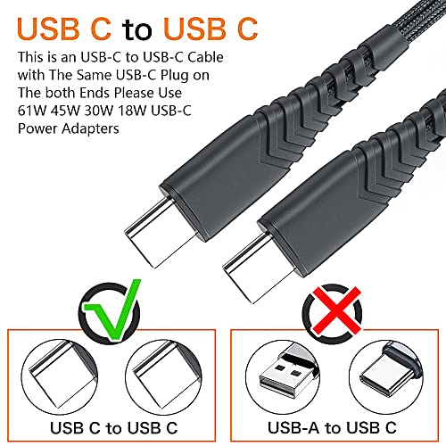 Long USB C to USB C Cable 10FT 2Pack Charger Cord for Samsung Galaxy S23/S22 Plus/S22 Ultra/S21/S23+/S22 Ultra/S20 FE 5G,Note 10/20/20 Ultra,Z Flip 3 4,Fold 3 4,Pixel 6 7 Pro,60W Fast Charge Charging