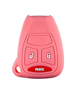 siliconecovers 1x new key fob remote fobik silicone cover fit for & compatible with chrysler dodge jeep vw – oht692427aa-11-2-rp rose pink