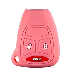 SiliconeCovers 1x New Key Fob Remote Fobik Silicone Cover Fit For & Compatible With Chrysler Dodge Jeep VW - OHT692427AA-11-2-RP Rose Pink