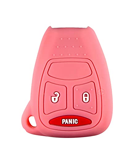 SiliconeCovers 1x New Key Fob Remote Fobik Silicone Cover Fit For & Compatible With Chrysler Dodge Jeep VW - OHT692427AA-11-2-RP Rose Pink